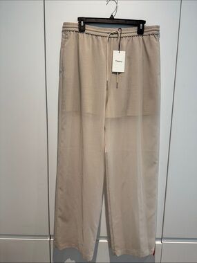 Theory Light Beige Drawstring Relaxed Chinos Large NWT